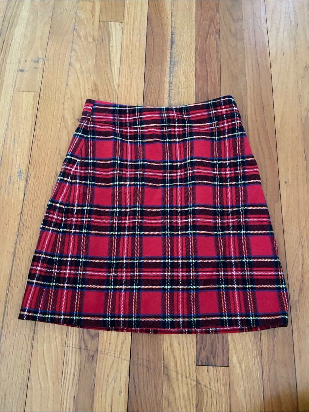 J. Crew Red Tartan A-Line Skirt